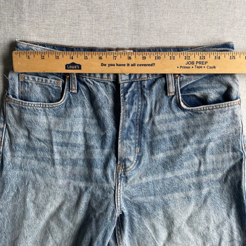 Free People Distressed High Waisted Straight Leg Jeans Womens Size 28 Blue - Picture 8 of 15